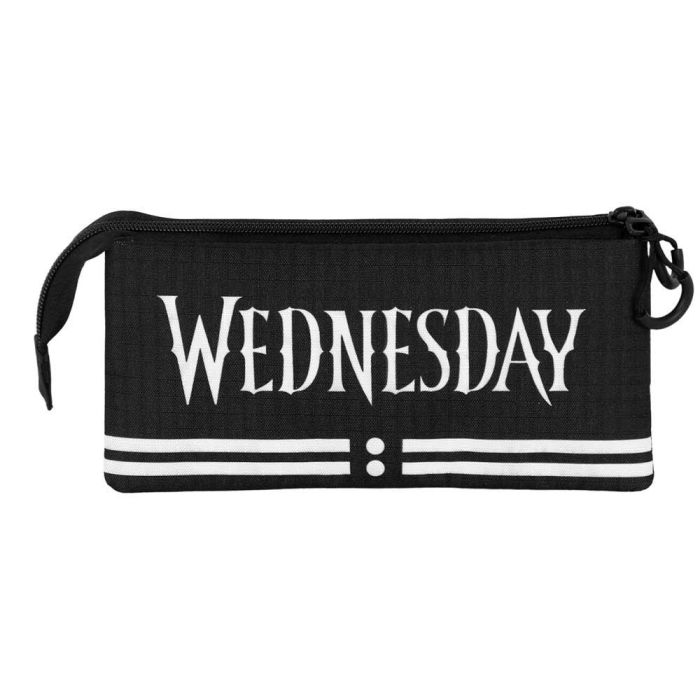 Estuche Portatodo Triple Cute Wednesday Miércoles Gris 2