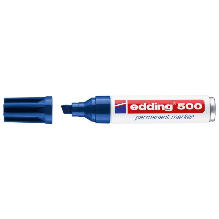 Rotulador Edding Marcador Permanente 500 Azul Punta Biselada 7 mm Recargable 10 unidades 1