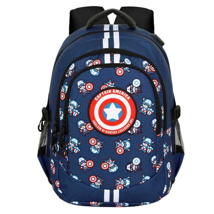 Mochila Running PLUS Brave Marvel Capitán América Azul 1