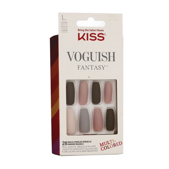 Uñas Postizas Kiss Voguish Fantasy Multicolor (28 Unidades)