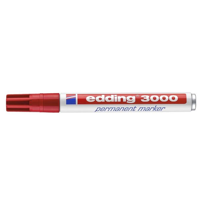 Rotulador Edding Marcador Permanente 3000 Rojo Punta Redonda 1,5-3 mm Recargable 10 unidades 2