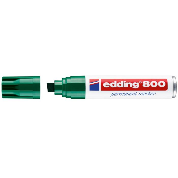 Rotulador Edding Marcador Permanente 800 Verde Punta Biselada 12 mm 5 unidades 1