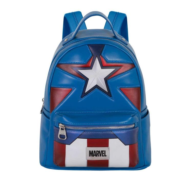 Mochila Heady Courage Marvel Capitán América Azul 1