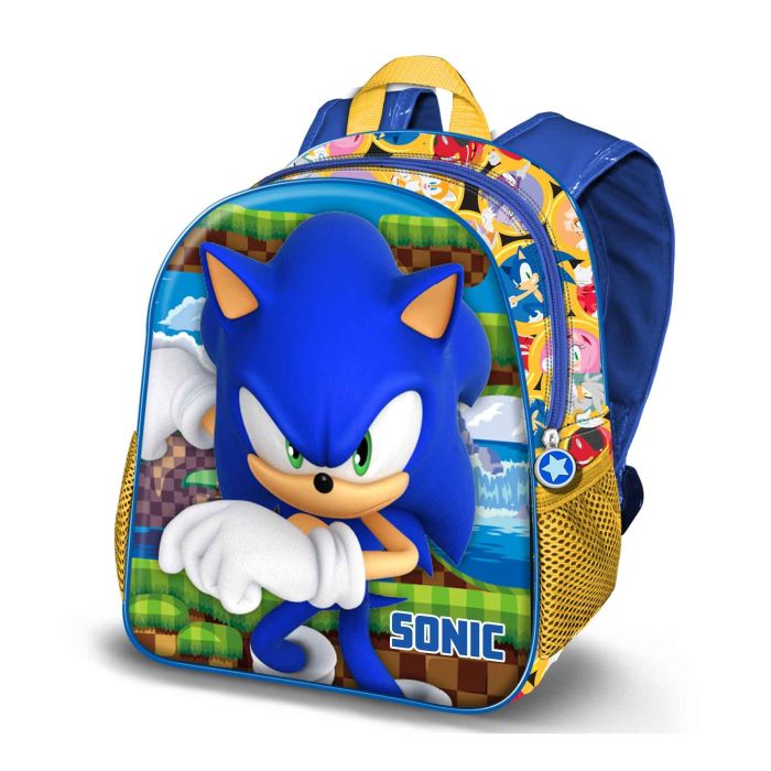 Mochila 3D Pequeña Game Sonic The Hedgehog - SEGA Azul