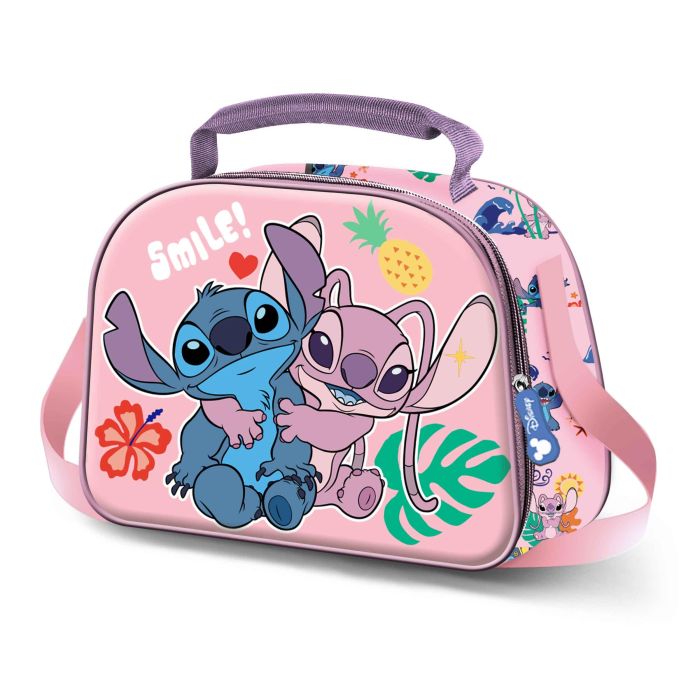 Bolsa Portamerienda 3D Island Disney Lilo y Stitch Rosa