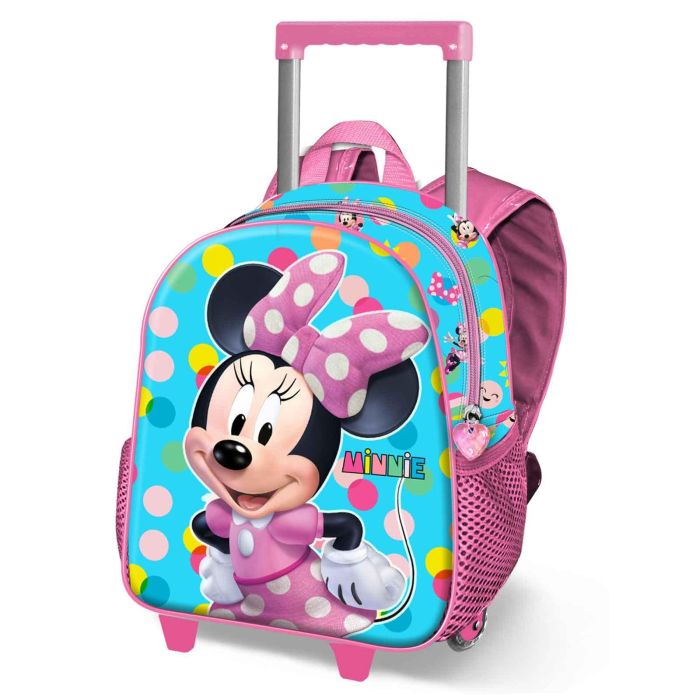 Mochila 3D con Ruedas Pequeña Fancy Disney Minnie Mouse Azul