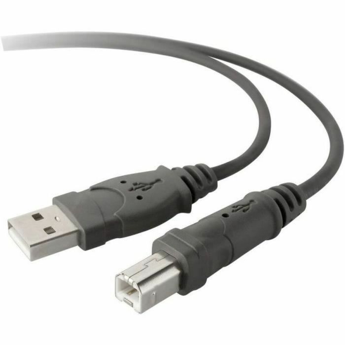Cable USB 2.0 Belkin F3U154BT3M Impresora 3 m Negro Gris