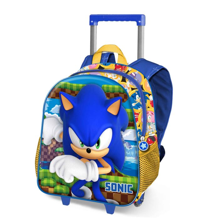 Mochila 3D con Ruedas Pequeña Game Sonic The Hedgehog - SEGA Azul