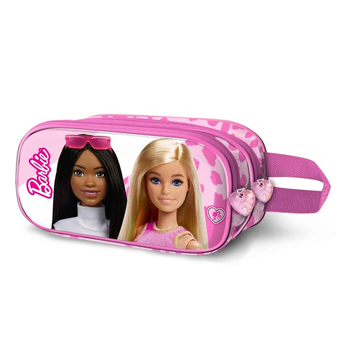 Estuche Portatodo 3D Doble Fashionista Barbie Rosa