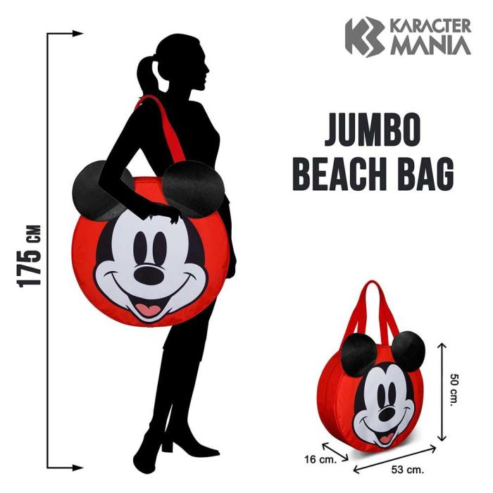 Bolsa de Playa Jumbo Face Disney Mickey Mouse Negro 3