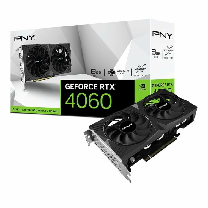 PNY - Tarjeta gráfica - GEFORCE RTX 4060 8GB VERTO Edición de doble ventilador DLSS 3