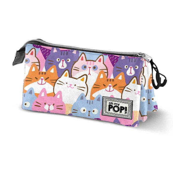 Estuche Portatodo Triple Kittens Oh My Pop Multicolor