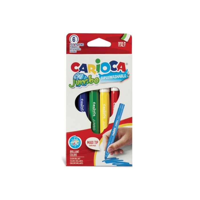 Carioca Rotulador Jumbo Punta Maxi Colores - Caja De 6 1