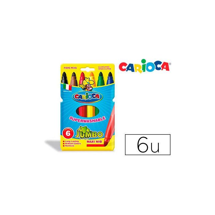 Carioca Rotulador Jumbo Punta Maxi Colores Surtidos Estuche 6 Ud