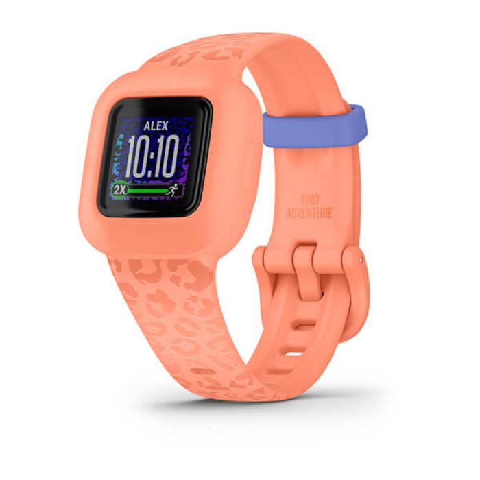 GARMIN - Rastreador de actividad para niños VIVOFIT JR3 - Leopard Peach