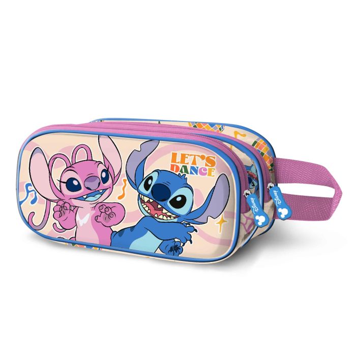 Estuche Portatodo 3D Doble Dance Disney Lilo y Stitch Rosa