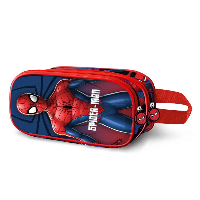 Estuche Portatodo 3D Doble Solid Marvel Spiderman Azul