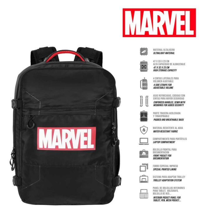 Mochila de Viaje Mercury Grande 47x23x33cm Comics Marvel Negro 1