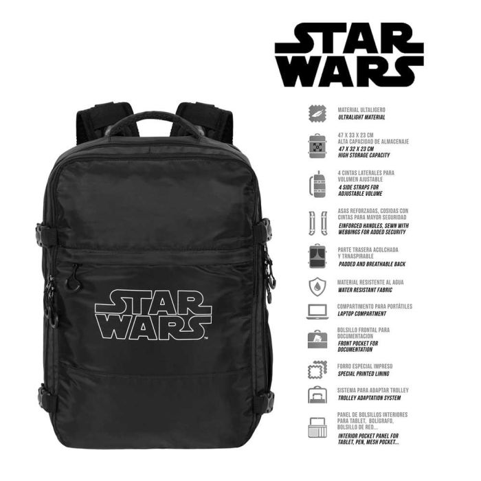 Mochila de Viaje Mercury Grande 47x23x33cm Logo Star Wars Negro 1