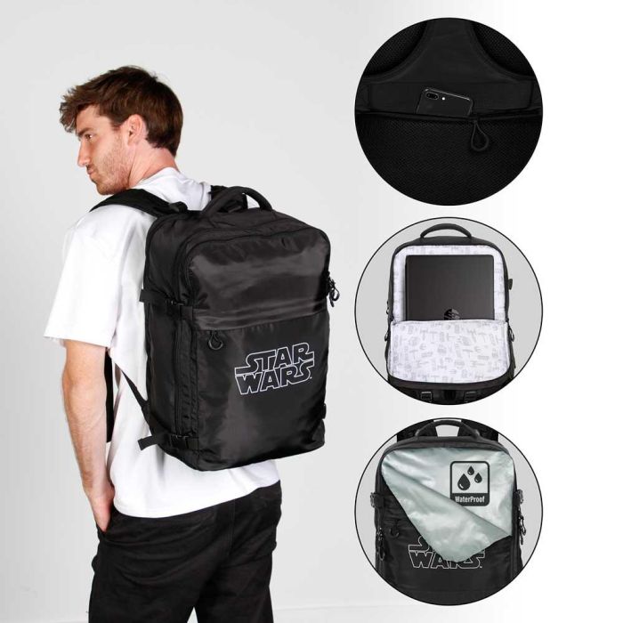 Mochila de Viaje Mercury Grande 47x23x33cm Logo Star Wars Negro 3