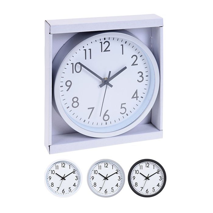 Reloj de pared redondo colores surtidos con fondo blanco ø20x3,8cm 1