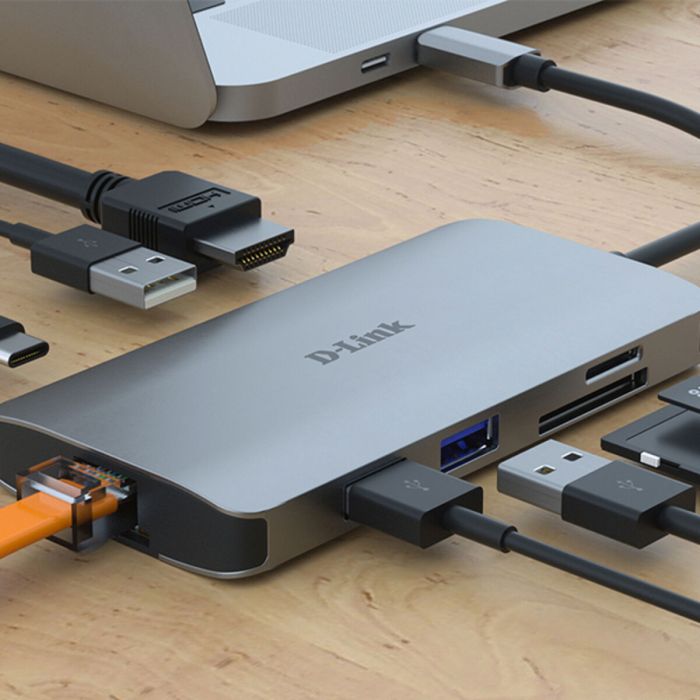 Hub USB C D-Link DUB-M810 Plateado 1