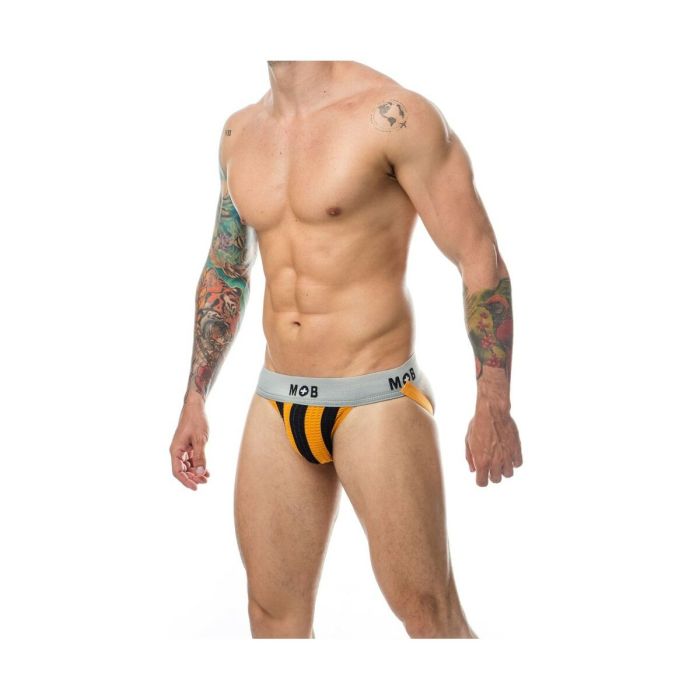 Tanga Mob Eroticwear Negro Naranja S 2