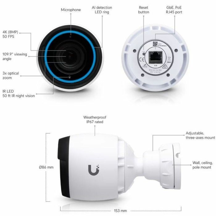 Videocámara de Vigilancia UBIQUITI UVC-G5-Pro 1 Videocámara de Vigilancia UBIQUITI UVC-G5-Pro 1
