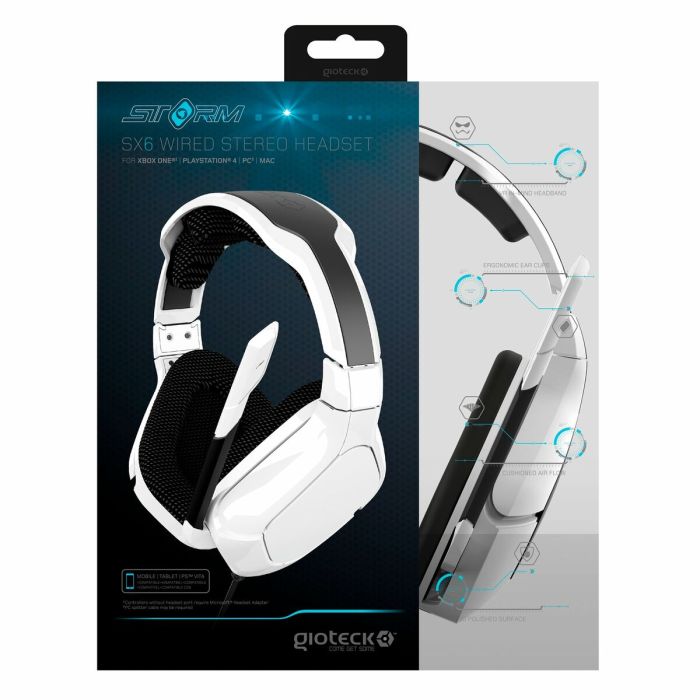 Auriculares con Micrófono GIOTECK SX6 Storm Blanco 6