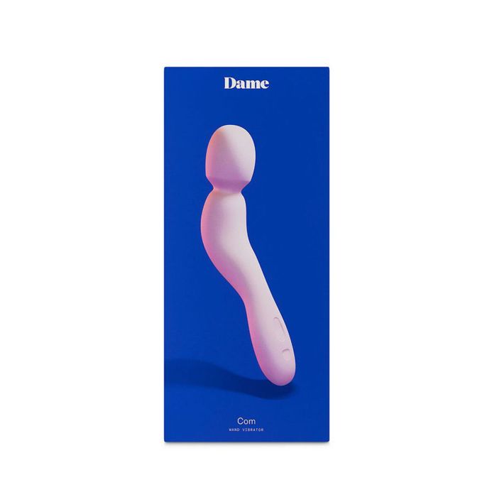 Vibrador Dame Com Wand Massager Quartz Blanco Rosa 2