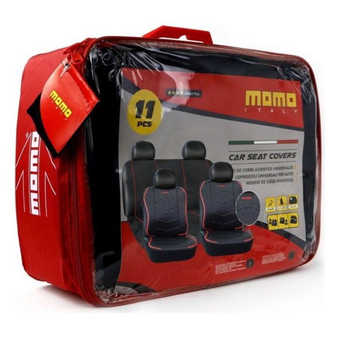 Fundas para Asientos de Coche Momo 018 Negro Universal 10 pcs 2