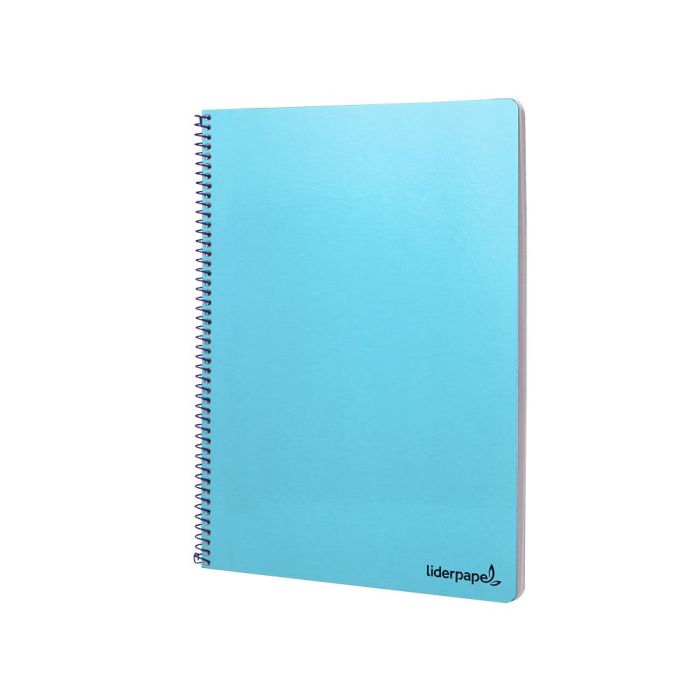 Cuaderno Espiral Liderpapel Folio Smart Tapa Blanda 80H 60 gr Cuadro 4 mm Con Margen Color Celeste 10 unidades 4