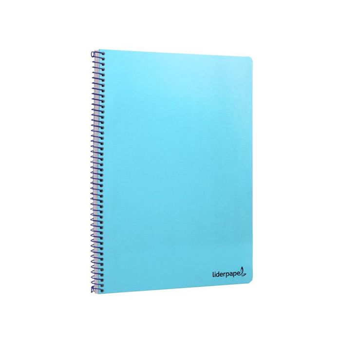 Cuaderno Espiral Liderpapel Folio Smart Tapa Blanda 80H 60 gr Cuadro 4 mm Con Margen Color Celeste 10 unidades 5