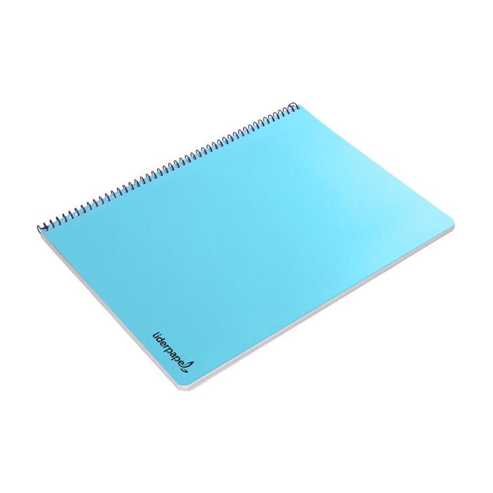 Cuaderno Espiral Liderpapel Folio Smart Tapa Blanda 80H 60 gr Cuadro 4 mm Con Margen Color Celeste 10 unidades 6