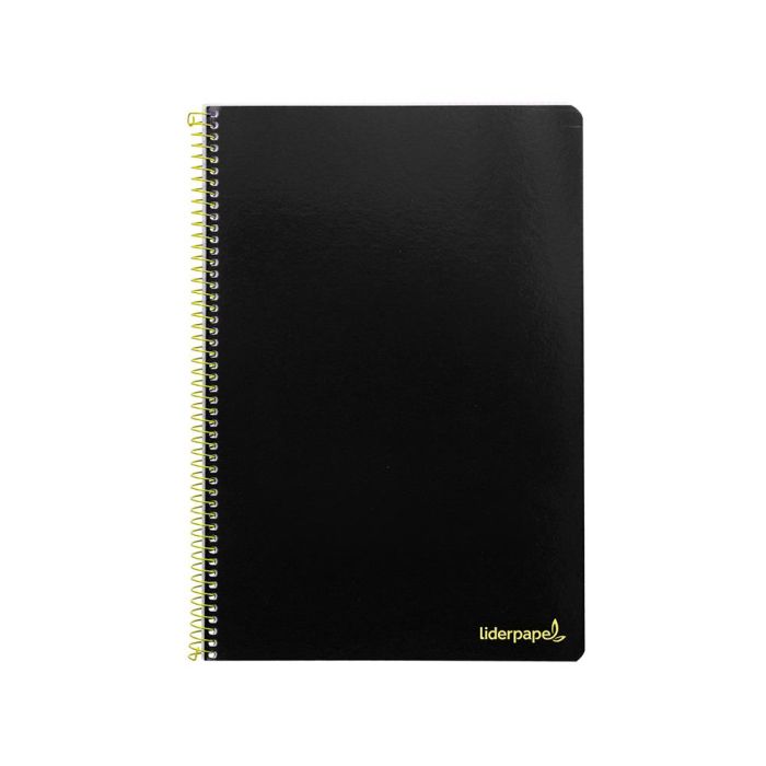 Cuaderno Espiral Liderpapel Folio Smart Tapa Blanda 80H 60 gr Cuadro 4 mm Con Margen Color Negro 10 unidades 1