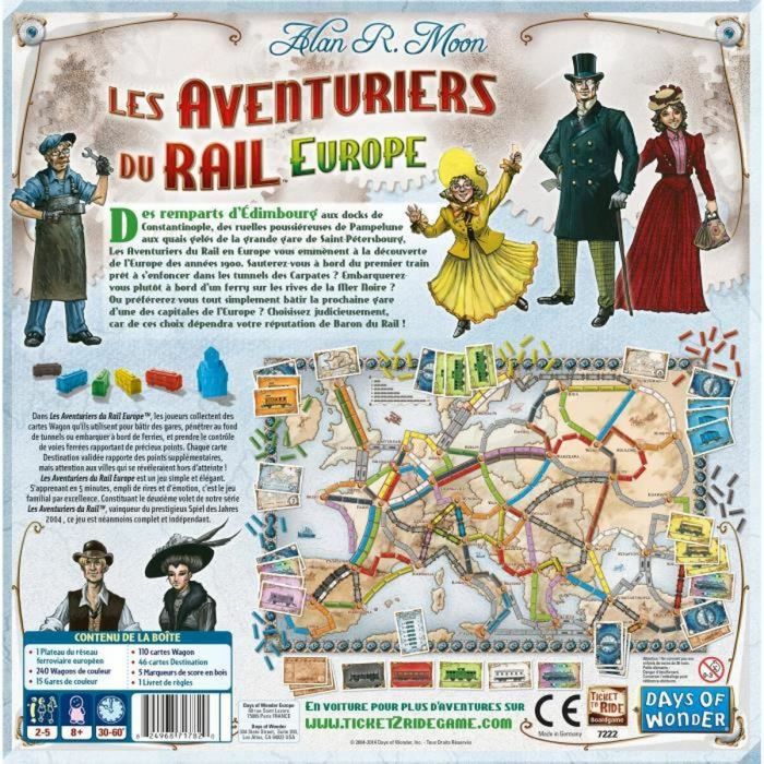 Juego de Mesa Asmodee The Adventurers of Rail Europe (Francés) (Multilenguaje) (FR) 2