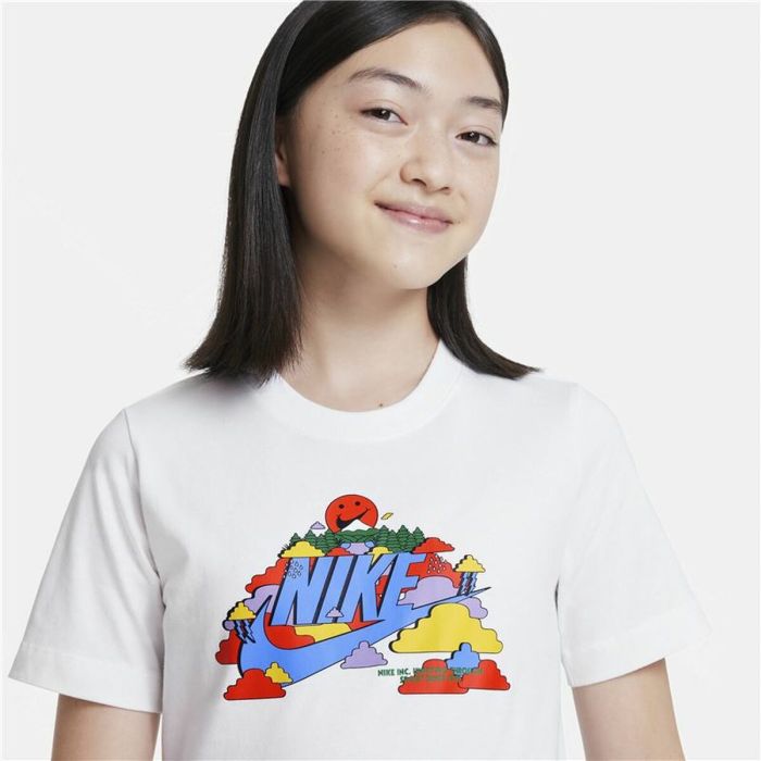 Camiseta de Manga Corta Infantil Nike Happy Cloud Blanco 3