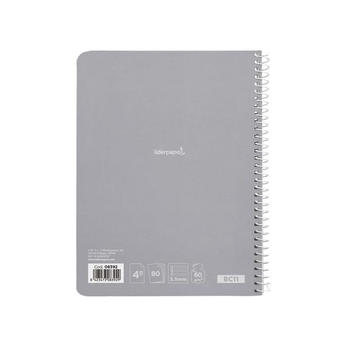 Cuaderno Espiral Liderpapel Cuarto Smart Tapa Blanda 80H 60 gr Pauta 3,5 mm Con Margen Colores Surtidos 10 unidades 3