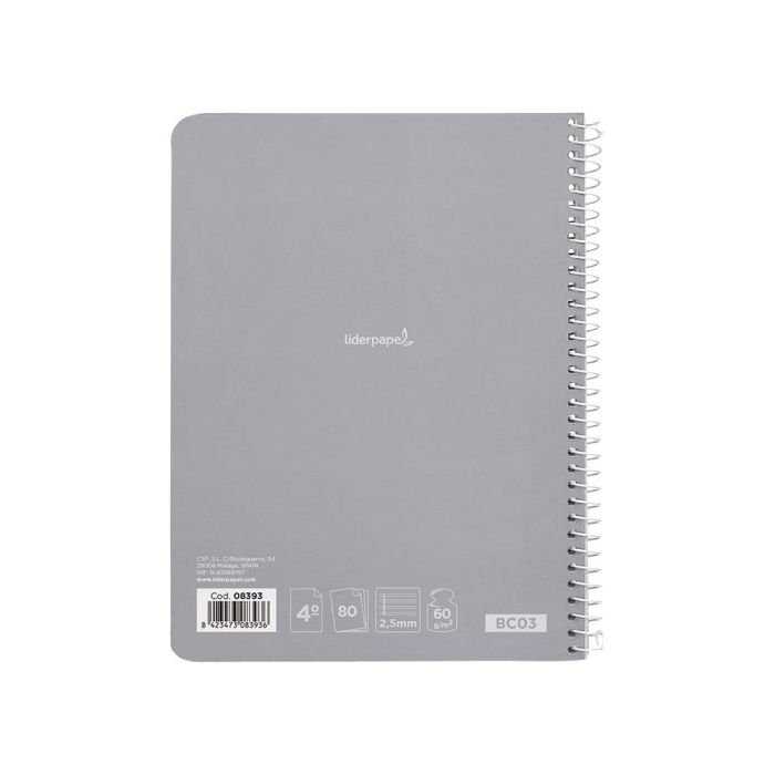 Cuaderno Espiral Liderpapel Cuarto Smart Tapa Blanda 80H 60 gr Pauta 2,5 mm Con Margen Colores Surtidos 10 unidades 4