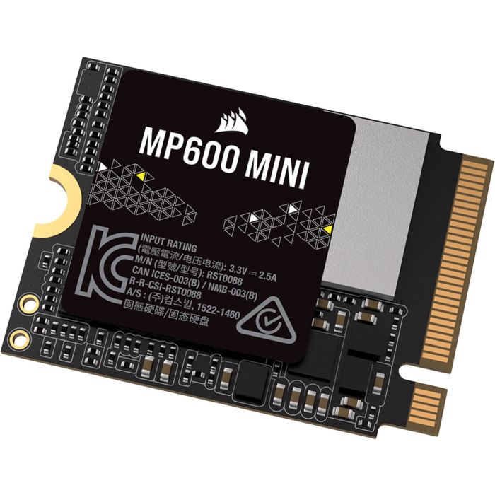 SSD Interno - CORSAIR - MP600 Mini 1 TB M.2 2230 NVMe PCIe x4 Gen4 2 SSD - Hasta 4.800 MB/Seg - 3D TLC NAND Alta Densidad - Negro