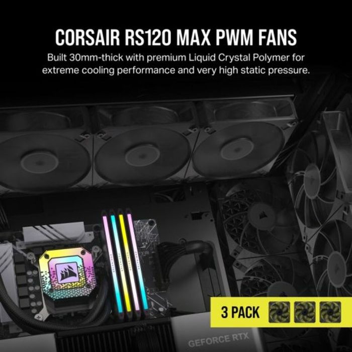 Ventilador de Caja Corsair RS120 MAX PWM Ø 12 cm (3 Unidades) 7