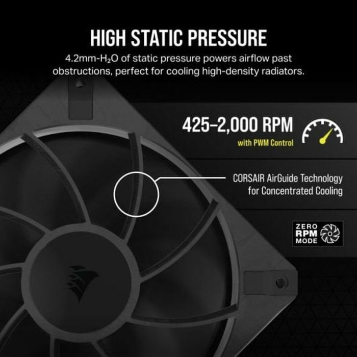 Ventilador de Caja Corsair RS120 MAX PWM Ø 12 cm (3 Unidades) 5