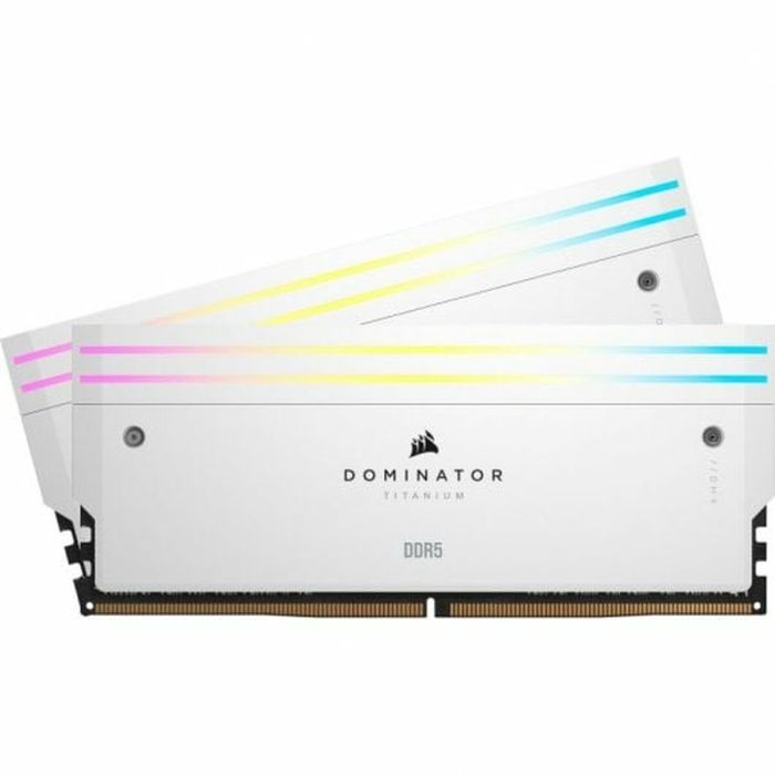 Memoria RAM - CORSAIR - Dominator Titanium RGB DDR5 - 32GB 2x16GB DIMM - 6600MT/s - Intel XMP 3.0 - 1.40V - Blanco (CMP32GX5M2X6600C