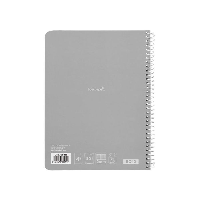 Cuaderno Espiral Liderpapel Cuarto Witty Tapa Dura 80H 75 gr Milimetrado 2 mm Colores Surtidos 10 unidades 4