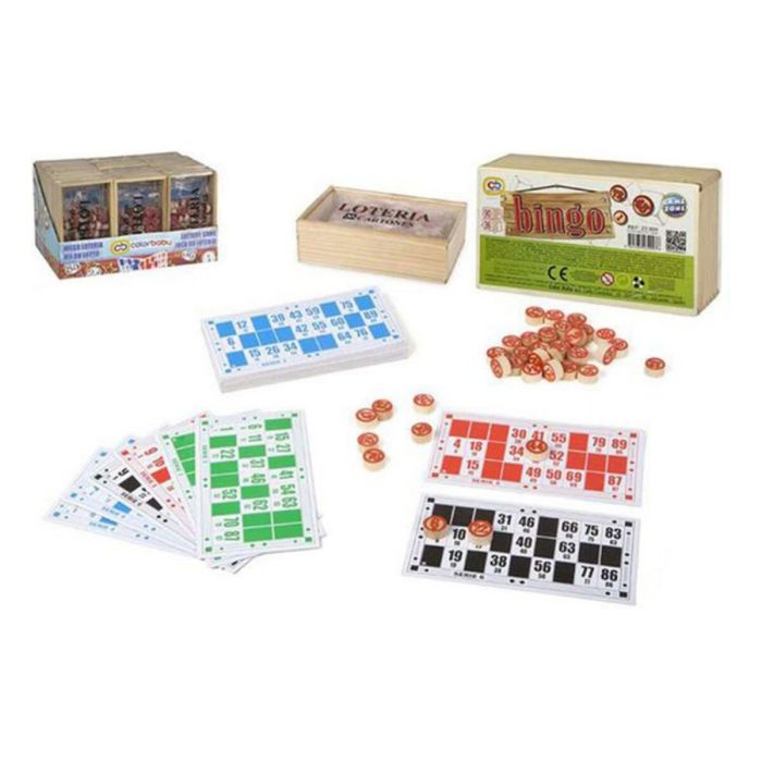 Juego bingo de madera con 36 cartones