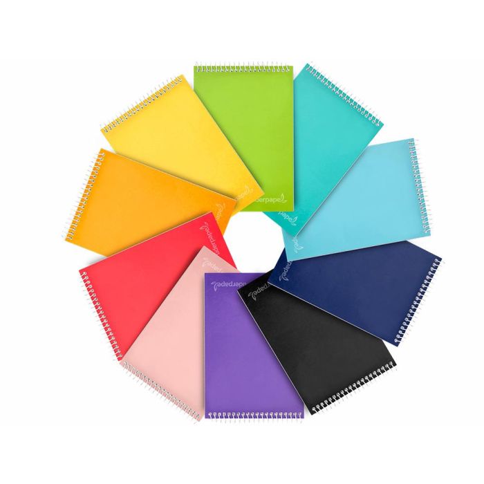 Cuaderno Espiral Liderpapel Bolsillo Doceavo Apaisado Witty Tapa Dura 80H 75 gr Cuadro 4 mm Colores Surtidos 10 unidades 1