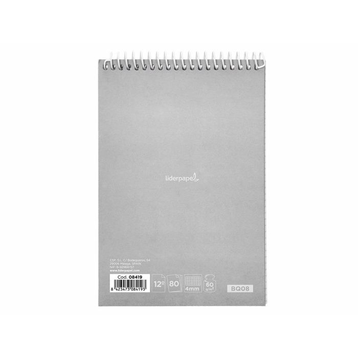 Cuaderno Espiral Liderpapel Bolsillo Doceavo Apaisado Witty Tapa Dura 80H 75 gr Cuadro 4 mm Colores Surtidos 10 unidades 3