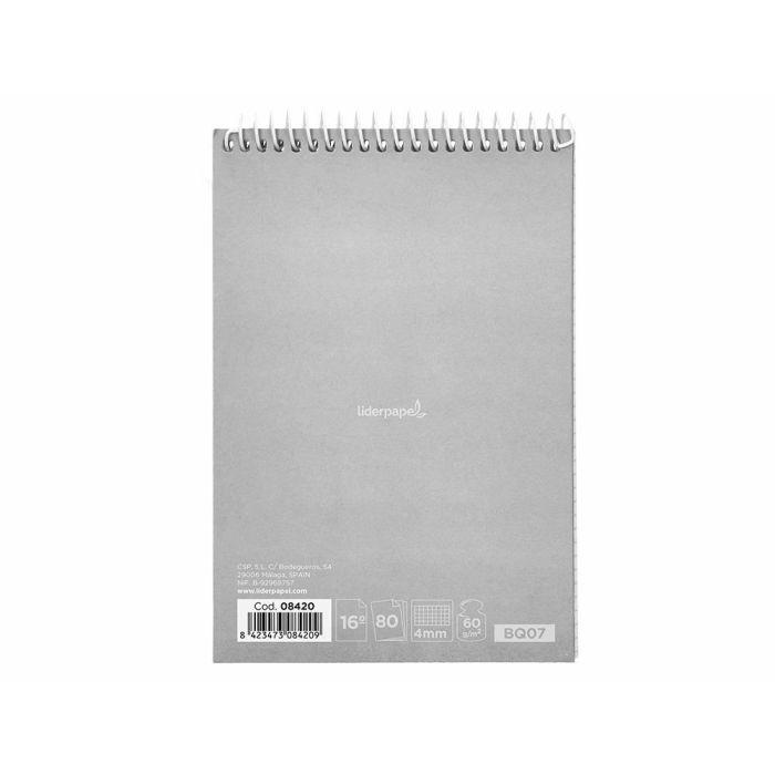 Cuaderno Espiral Liderpapel Bolsillo Dieciseiavo Apaisado Witty Tapa Dura Dura 80H 60 grcuadro 4 mm Colores Stdos. 10 unidades 4