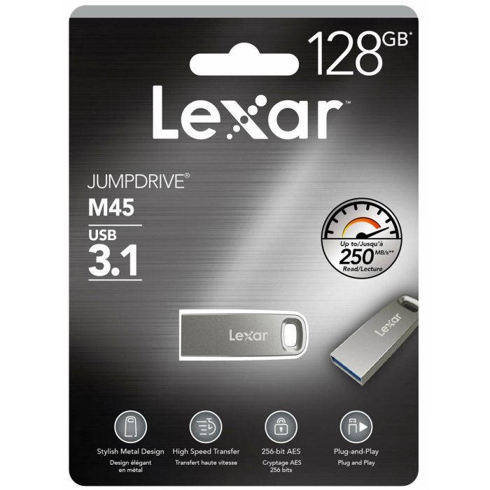 Memoria USB Lexar LJDM45-128ABSL Plata 1