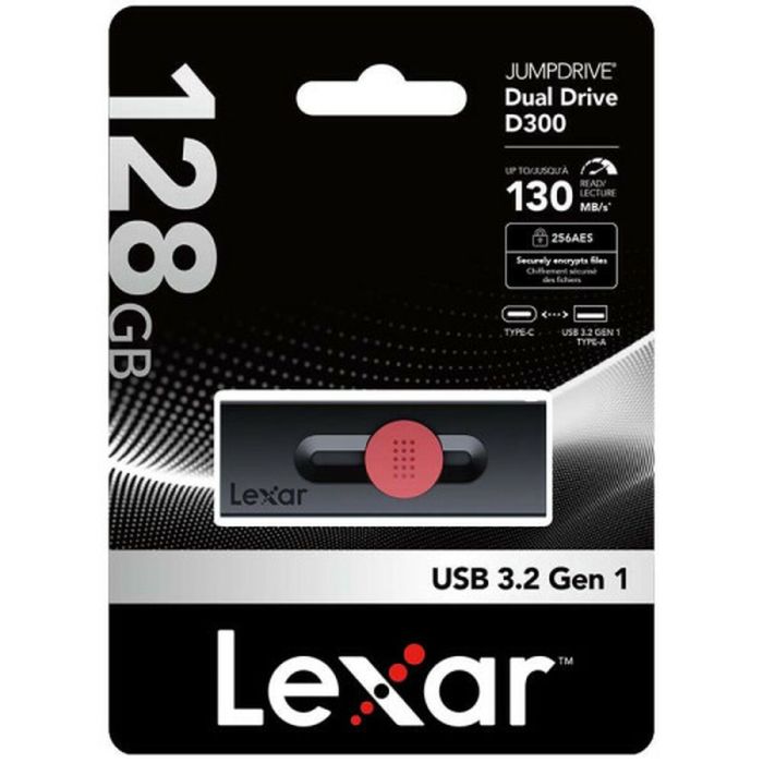 Memoria USB Lexar DUAL Negro 128 GB